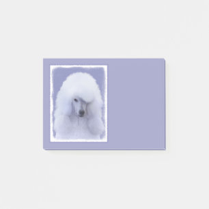 Standard Pudel White Painting - Original Hund Art Post-it Block