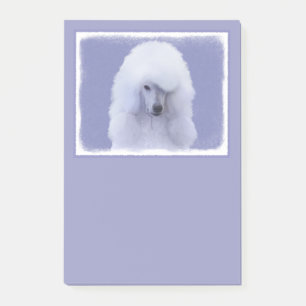 Standard Pudel White Painting - Original Hund Art Post-it Block