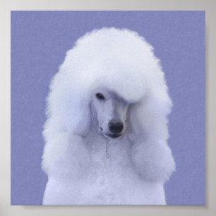 Standard Pudel White Painting - Original Hund Art Poster