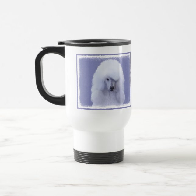 Standard Pudel White Painting - Original Hund Art Resemugg (Vänster)