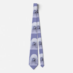 Standard Pudel White Painting - Original Hund Art Slips