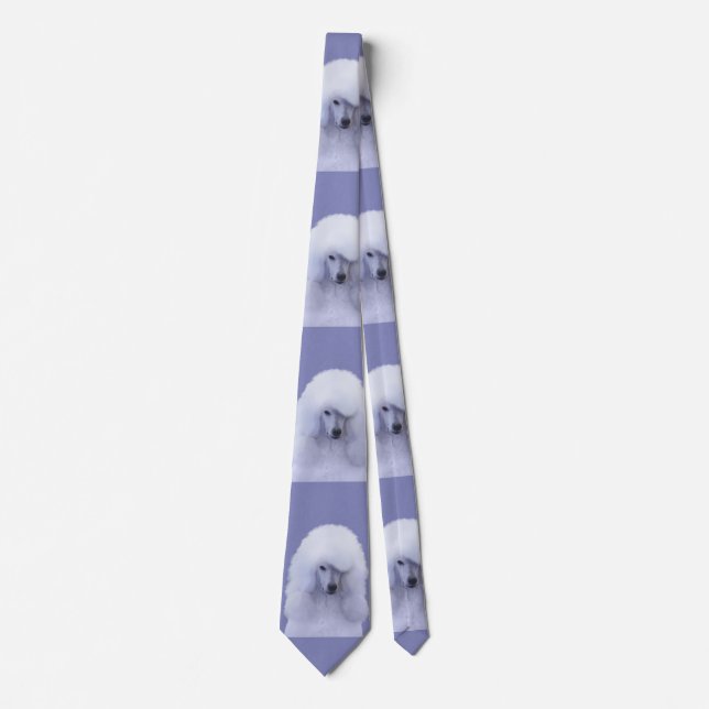 Standard Pudel White Painting - Original Hund Art Slips (Framsida)