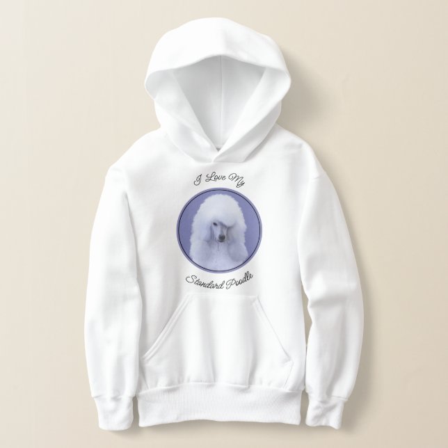 Standard Pudel White Painting - Original Hund Art T Shirt (Laydown)