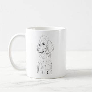 Standard Pudelhund Illustration - Bläckkonst Kaffemugg
