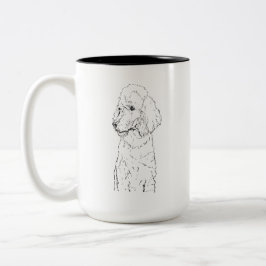 Standard Pudelhund Illustration - Bläckkonst Två-Tonad Mugg