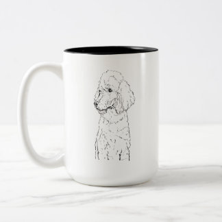 Standard Pudelhund Illustration - Bläckkonst Två-Tonad Mugg