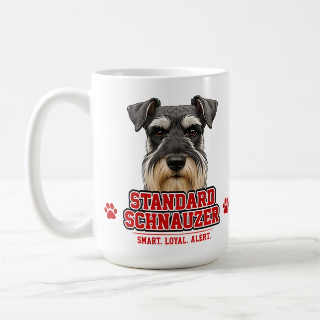 🐾 Standard Schnauzer Älskar Stolthet 🐾 Kaffemugg (Vänster)