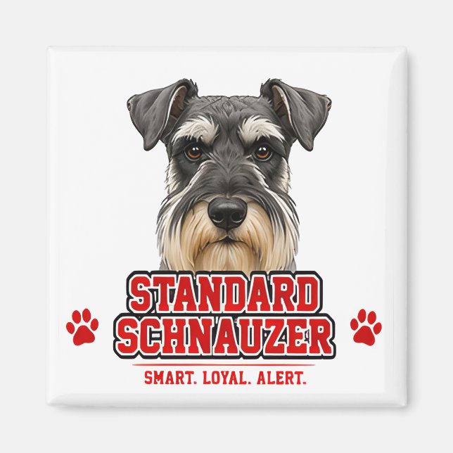 🐾 Standard Schnauzer Älskar Stolthet 🐾 Magnet (Framsidan)