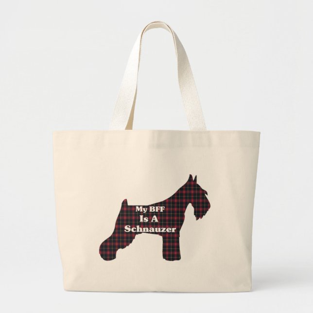 Standard SCHNAUZER BFF Tote Bag Jumbo Tygkasse (Framsidan)