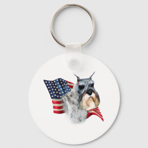 Standard Schnauzer Flagga Nyckelring