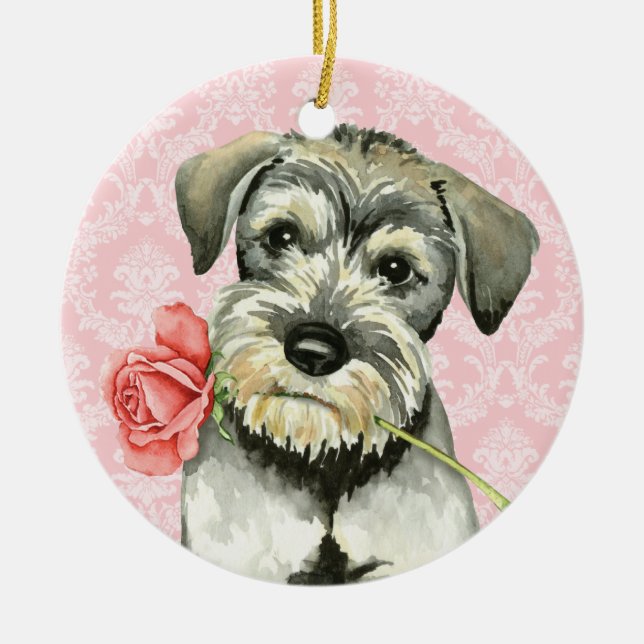Standard Schnauzer för valentinro Julgransprydnad Keramik (Framsidan)