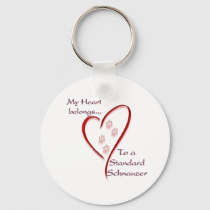 Standard Schnauzer Heart-Tillhör Nyckelring