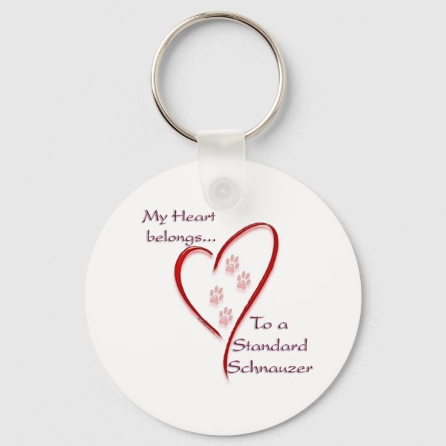 Standard Schnauzer Heart-Tillhör Nyckelring (Framsida)