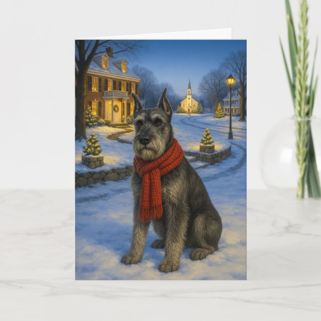 Standard Schnauzer Holiday Card Helgkort (Framsida)