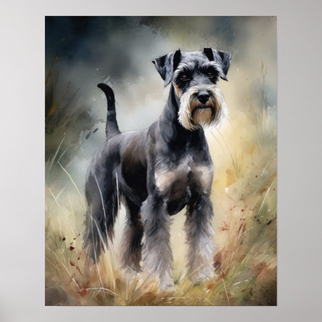 Standard Schnauzer Hund Art Print Poster (Framsidan)