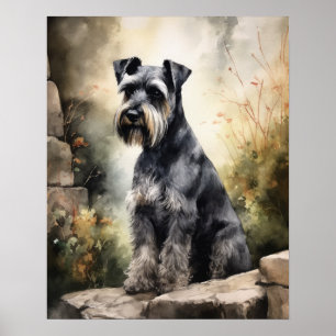 Standard Schnauzer Hund Art Print Poster