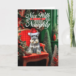 Standard Schnauzer Julhund Elak eller Snäll Helgkort