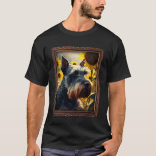 Standard Schnauzer Painting Solrosblommor Flower M T Shirt