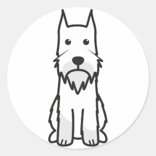 Standard Schnauzer-Tecknad för Hund Runt Klistermärke