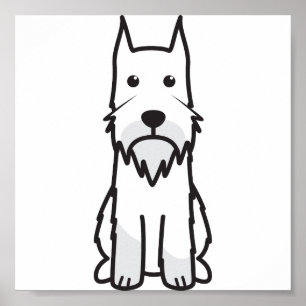 Standard Schnauzerhundtecknad Poster