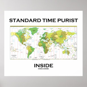 Standard Time Purist Inside (tidszonernas världska Poster