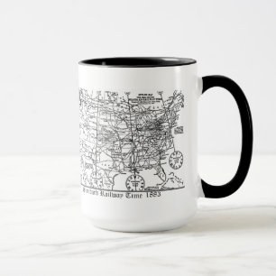 Standarda järnväg Time zonplanerar 1883 Mugg