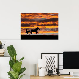 Standardaved Trotting Racehorse Poster