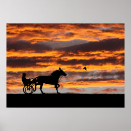 Standardaved Trotting Racehorse Poster