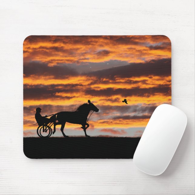 Standardborn Trotting Racehorse Mousepad Musmatta (Med mus)