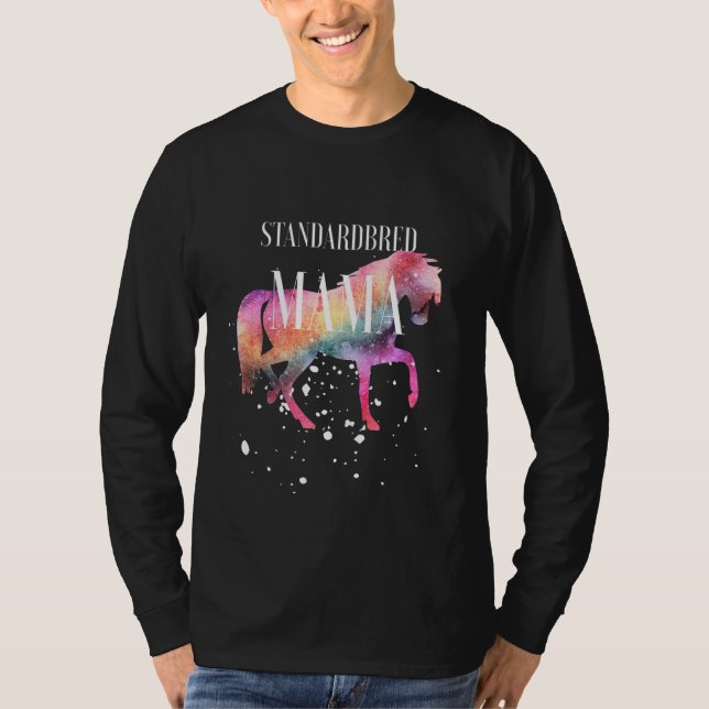 Standardbred Horse Mama Galaxy Horse Girl Equestri T Shirt (Framsida)
