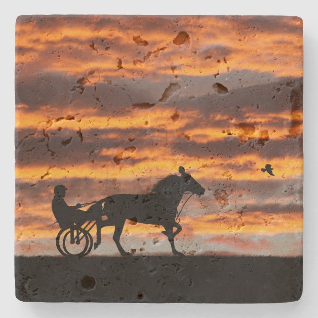 Standardbred travhästen Stone Coaster Stenunderlägg (Framsidan)