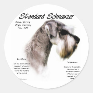 Standardhistorikdesign för Schnauzer Runt Klistermärke
