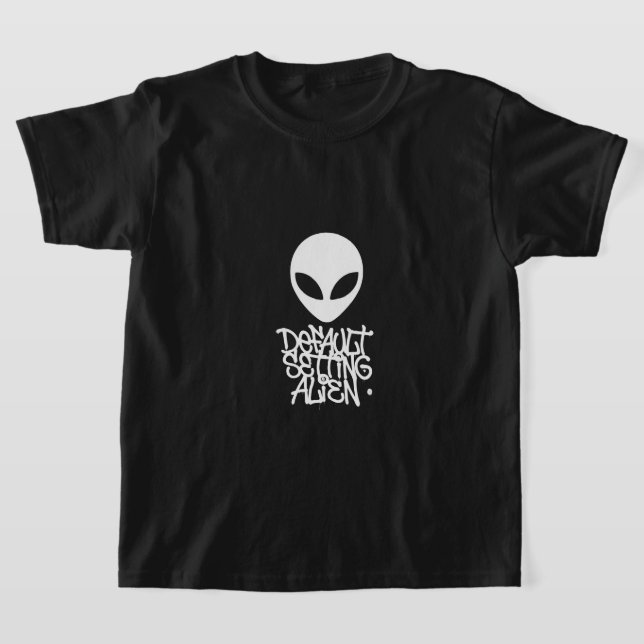 Standardinställning Alien (stil 1 svart) T Shirt (Laydown)