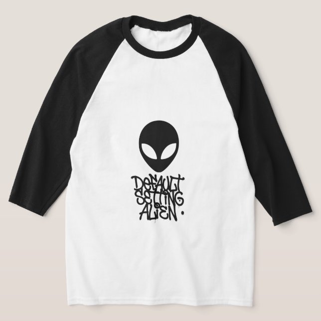 Standardinställning Alien (stil 1 vit) T Shirt (Laydown)