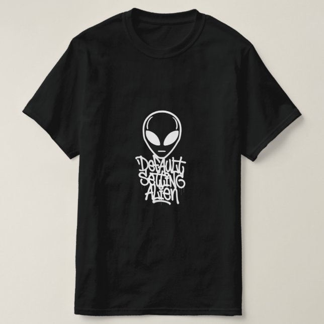 Standardinställning Alien (stil 2 svart) T Shirt (Design framsida)