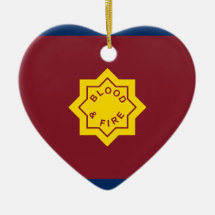 Standart av Frälsningsarmén, religiös flagga Julgransprydnad Keramik