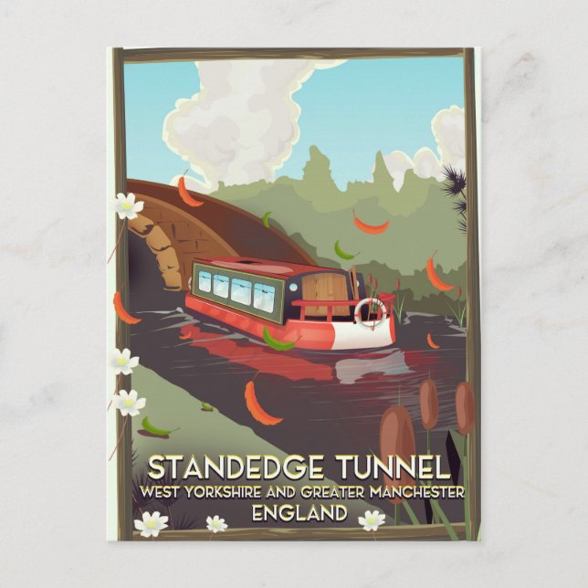 Standedge tunnel Storbritannien kanal reseraffisch Vykort (Framsida)
