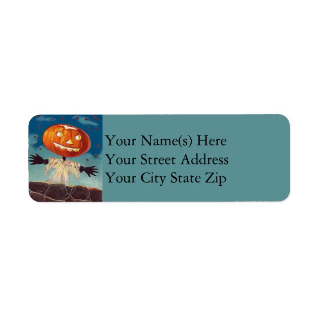 Ständig Jack o lantern Halloween Returadress Etikett (Framsidan)