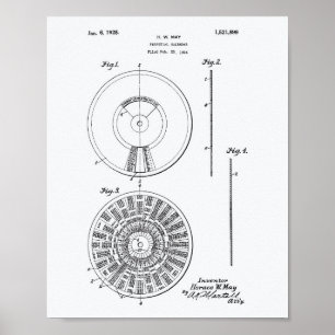 Ständig kalender 1925 Patent Konst Vitt papper Poster