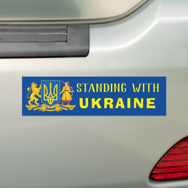 STÄNDIG MED UKRAINA BUMPER STICKER BILDEKAL (På Bil)