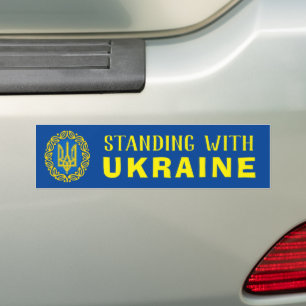 STÄNDIG MED UKRAINA BUMPER STICKER BILDEKAL