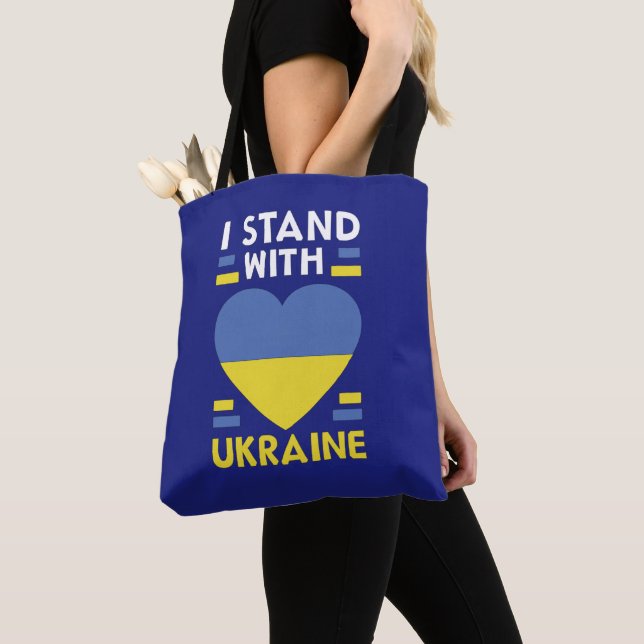 STÄNDIG MED UKRAINA Tote Bag Tygkasse (Närbild)