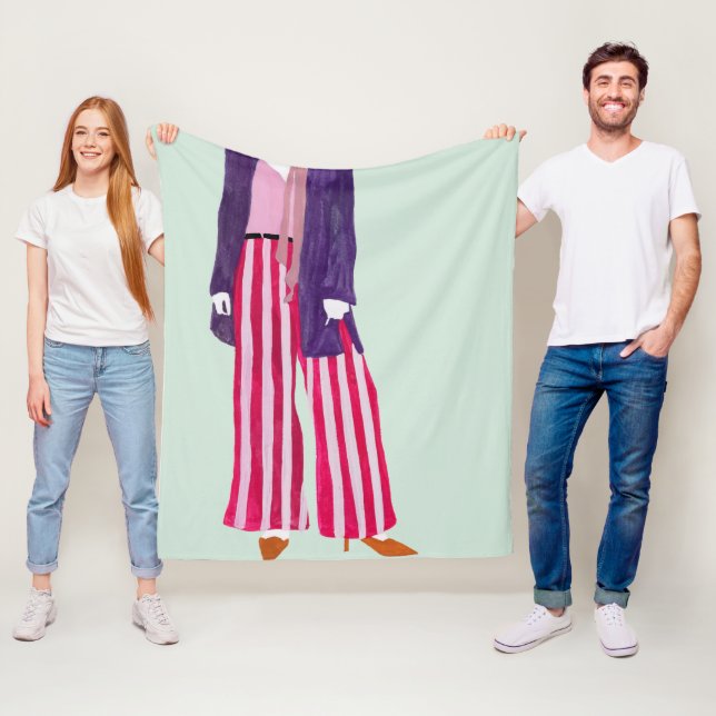 Ständig Mode Figur - stripe Byxor Fleecefilt (På plats)