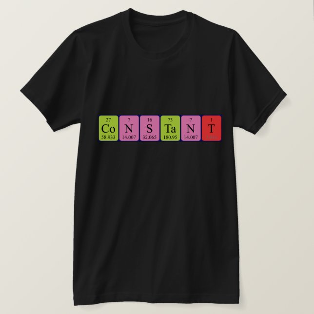 Ständig periodisk skjorta bord namn t-shirt (Design framsida)
