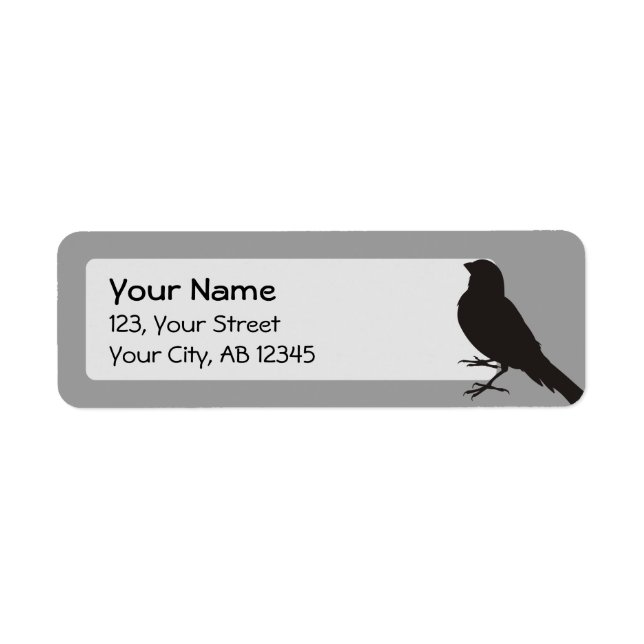 Ständiga Canary Bird Returadress Etikett (Framsidan)