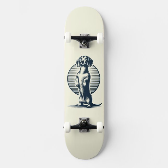 Ständiga Dachshund Mini Skateboard Bräda 18,5 Cm (Framsida)