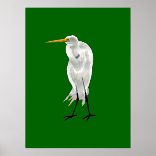 Ständiga Egret Poster