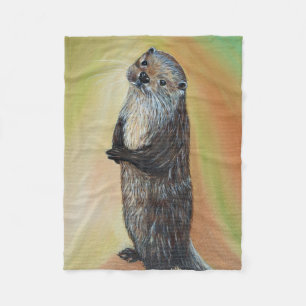 Ständiga floden Otter Painting Fleecefilt
