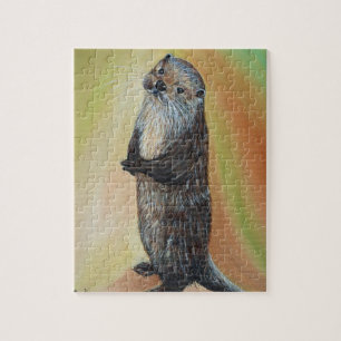 Ständiga floden Otter Painting Pussel