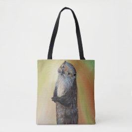 Ständiga floden Otter Painting Tygkasse